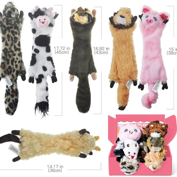 Dog Squeaky Toy No Stuffing 6 Pack, Dog Toys Crinkle for Small Puppy, Durable Ch - Picture 5 of 7